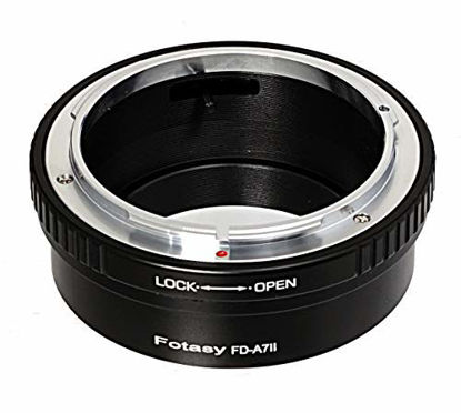 Picture of Fotasy Canon FD Lens to Sony FE Mount Adapter, FD to FE Mount, E Mount Lens Adapter to FD, fits Sony a7 II a7 III a7R a7R II a7R III a7S a7S II a7S III a7R IV a9 a9 II a6600 a6500 a6400 a6300 a6100