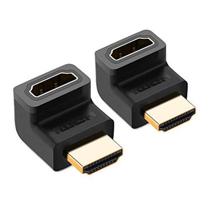 Picture of UGREEN 2 Pack HDMI Adapter Right Angle 270 Degree Gold Plated HDMI Male to Female Connector Supports 3D 4K 1080P HDMI Extender for TV Stick, Roku Stick, Chromecast, Xbox, PS4, PS3, Nintendo Switch