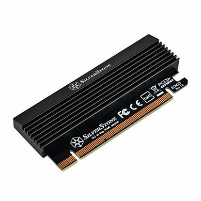 Picture of SilverStone Technology Slim M.2 M Key PCIe NVMe Adapter to PCIe X4 with Integrated Heatsink ECM23