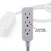 Picture of GE Pro 3 Outlet Surge Protector Power Strip, 8 ft Designer Braided Extension Cord, Flat Plug, Heather Gray, 45916