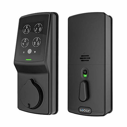 Picture of Lockly Bluetooth Keyless Entry Smart Door Lock (PGD 728F) Patented Keypad/Alarm System | Advanced 3D Fingerprint Reader | iOS and Android (Matte Black)
