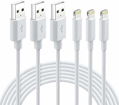 Picture of Lightning Cable MFi Certified - iPhone Charger 3Pack 6FT Durable Lightning to USB A Charging Cable Cord Compatible with iPhone 12 SE 2020 11 Xs Max XR X 8 7 6S 6 Plus 5S iPad Pro iPod Airpods - White