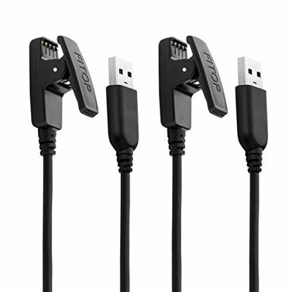 Picture of 2Pack for Garmin Lily Sport Approach S20/G10 Forerunner 235/35/64/230/630/645/645 Music/735XT/Vivomove HR Smart Watch Replacement Charger Charging Clip Sync Data Cable