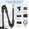 Picture of Webcam Stand Camera Mount with Phone Holder, KDD 25 Inch Foldable Flexible Gooseneck Cell Phone Clamp & Table Projector Mount, for Logitech C922 C930e C920S C920 C615 C960 Brio 4K, Gopro Hero 8 7 6 5