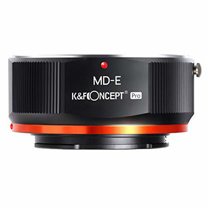 Picture of K&F Concept MD to NEX Lens Mount Adapter for Minolta MD MC Mount Lens to NEX E Mount Mirrorless Cameras with Matting Varnish Design for Sony A6000 A6400 A7II A5100 A7 A7RIII
