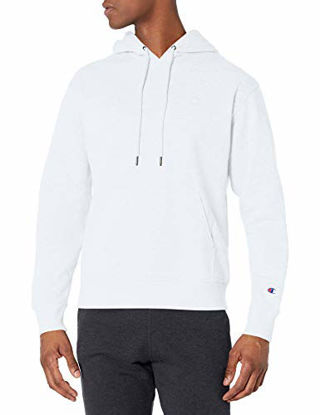 Picture of Champion Men's Powerblend Pullover Hoodie, White, Medium