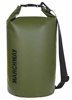 Picture of MARCHWAY Floating Waterproof Dry Bag 5L/10L/20L/30L/40L, Roll Top Sack Keeps Gear Dry for Kayaking, Rafting, Boating, Swimming, Camping, Hiking, Beach, Fishing (Army Green, 10L)