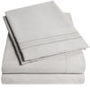 Picture of 1500 Supreme Collection Extra Soft Twin Sheets Set, Silver - Luxury Bed Sheets Set with Deep Pocket Wrinkle Free Hypoallergenic Bedding, Over 40 Colors, Twin Size, Silver