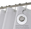 Picture of N&Y HOME Fabric Shower Curtain Liner Extra Long 72 x 84 Inches with 2 Bottom Magnets, Hotel Quality, Washable, Water Repellent, White Spa Bathroom Curtains with Grommets, 72x84