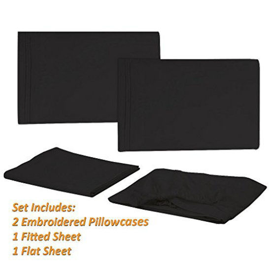 GetUSCart 1500 Supreme Collection Extra Soft Twin Sheets Set, Black Luxury Bed Sheets Set