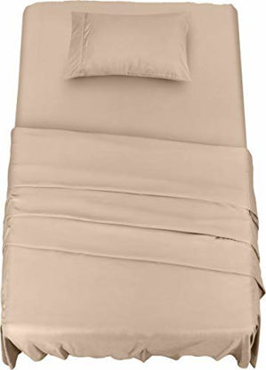 Picture of Utopia Bedding Bed Sheet Set - 3 Piece Twin XL Bedding - Soft Brushed Microfiber Fabric - Shrinkage & Fade Resistant - Easy Care (Twin XL, Beige)