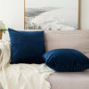 Picture of MIULEE Pack of 2 Velvet Pillow Covers Decorative Square Pillowcase Soft Solid Cushion Case for Sofa Bedroom Car 12 x 12 Inch Dark Blue