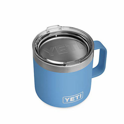 Picture of YETI Rambler 14 oz Mug, Stainless Steel, Vacuum Insulated with Standard Lid, Pacific Blue