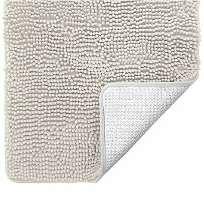 Picture of Gorilla Grip Original Luxury Chenille Bathroom Rug Mat, 60x24, Extra Soft and Absorbent Shaggy Rugs, Machine Wash Dry, Perfect Plush Carpet Mats for Tub, Shower, and Bath Room, Cloud