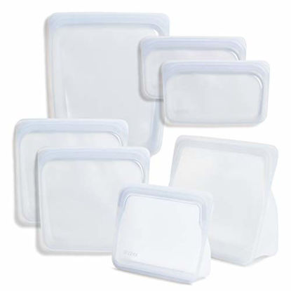 Picture of Stasher 100% Silicone Food Grade Reusable Storage Bag, Clear (Bundle 7-Pack) | Reduce Single-Use Plastic | Leakproof, Dishwasher-Safe, Eco-friendly, Non-Toxic