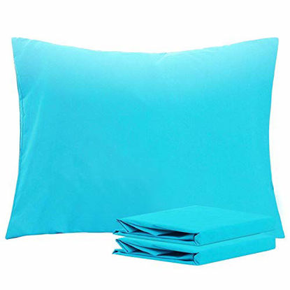 Picture of NTBAY Standard Pillowcases Set of 2, 100% Brushed Microfiber, Soft and Cozy, Wrinkle, Fade, Stain Resistant with Envelope Closure, 20 x 26 Inches, Blue