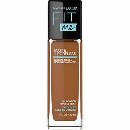 Picture of Maybelline Fit Me Matte + Poreless Liquid Foundation Makeup, Mocha, 1 fl. oz. Oil-Free Foundation