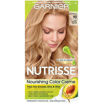 Picture of Garnier Nutrisse Nourishing Hair Color Creme, 90 Light Natural Blonde (Macadamia) (Packaging May Vary)