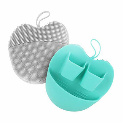 Picture of INNERNEED Silicone Face Brush Facial Scrubber Pads for Cleansing, Exfoliating, Anti-Aging Face Massage, Handheld for Sensitive and all Kinds of Skin (Pack of 2)