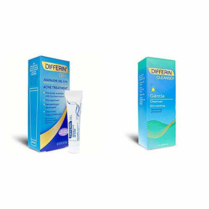 Picture of Differin Adapalene Gel 0.1% Acne Treatment and Gentle Cleanser