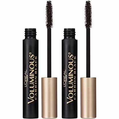 Picture of L'Oreal Paris Voluminous Original Washable Bold Eye Volume Building Mascara, Builds eye lashes up to 5X natural thickness, Smudge Free, Clump Free, Carbon Black, 2 count