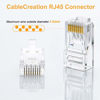 Picture of Cat6 RJ45 Ends, CableCreation 50-Pack Cat6 Connector, Cat6 / Cat5e RJ45 Connector, Ethernet Cable Crimp Connectors UTP Network Plug for Solid Wire and Standard Cable, Transparent