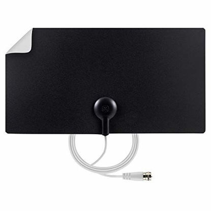 Picture of GE Ultra Edge Indoor TV Antenna, Slim Home Decor Reversible Black White, 4K 1080P VHF UHF, Long Range Antenna, Digital, HDTV Antenna, Smart TV Compatible, 6Ft Coaxial Cable, 11264