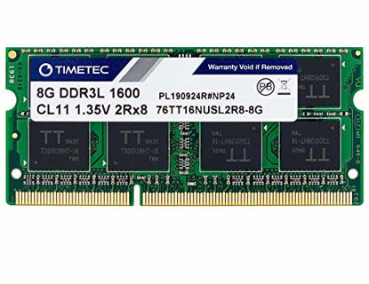Picture of Timetec Hynix IC 8GB DDR3L / DDR3 1600MHz PC3L-12800 / PC3-12800 Non-ECC Unbuffered 1.35V / 1.5V CL11 2Rx8 Dual Rank 204 Pin SODIMM Laptop Notebook Computer Memory RAM Module Upgrade (8GB)