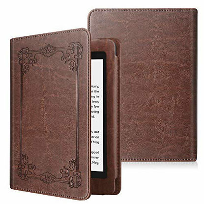 Picture of Fintie Folio Case for Kindle Paperwhite (Fits All-New 10th Generation 2018 / All Paperwhite Generations) - Book Style Vegan Leather Shockproof Cover with Auto Sleep/Wake, Vintage Brown