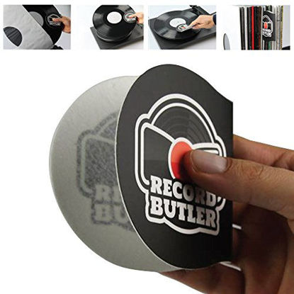Picture of The Record Butler 2-Pack Anti Static Record Cleaner & Handler. Soft Fleece Cradles Your Records Eliminating Dirty Fingers from Touching The Vinyl.