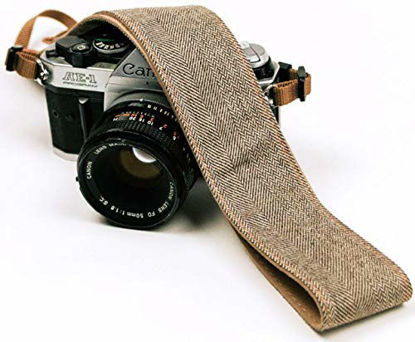 Picture of Brown Jeans Camera Strap Real Denim Belt for All DSLR Camera. Denim Style Universal SLR Strap, Neck Shoulder Camera Strap for Canon, Nikon,Pentax, Sony, Fujifilm and Digital Camera