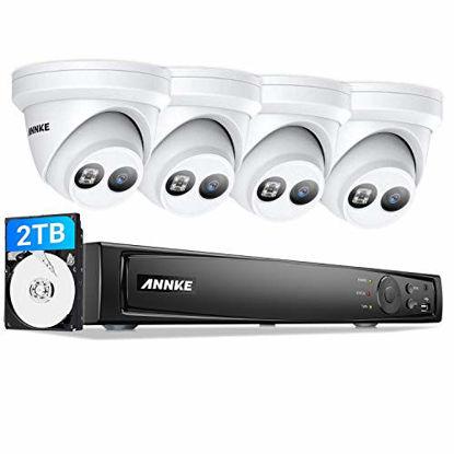 Picture of ANNKE C800 4K PoE Security Camera System,4pcs Ultra HD 8MP Outdoor IP Cameras,8CH H.265+ NVR w/2TB HDD,Onvif,Starlight Color+100FT EXIR Night Vision,IP67 Weatherproof,Remote Access