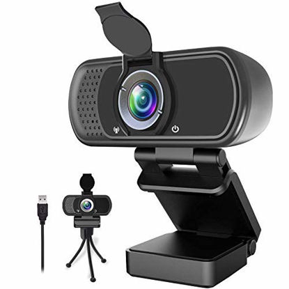 Picture of 1080P Webcam,Live Streaming Web Camera with Stereo Microphone, Desktop or Laptop USB Webcam with 110 Degree View Angle, HD Webcam for Video Calling, Recording, Conferencing, Streaming, Gaming