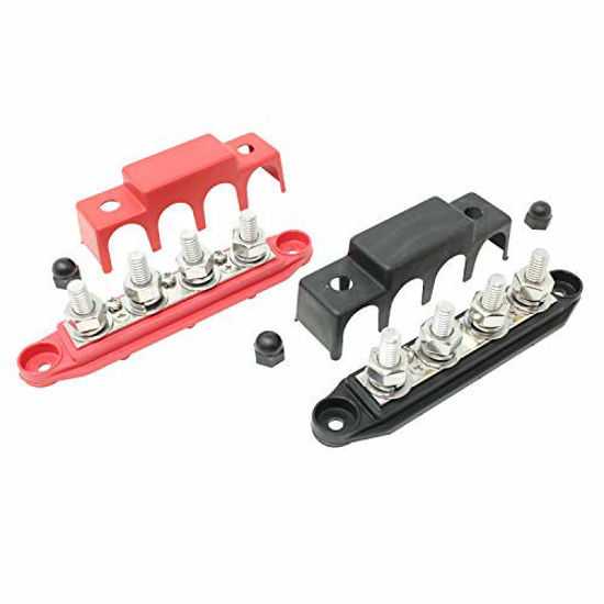 GetUSCart 4 Post Power Distribution Block Bus Bar Pair with Cover