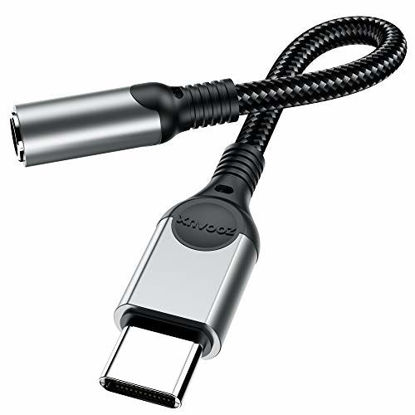 Picture of USB Type C to 3.5mm Headphone Jack Adapter, ZOOAUX Audio Adapter USB C to Aux Dongle Cable Cord for Pixel 4 3 2 XL, Samsung Galaxy S20 Ultra Z Flip S20+ Note 20 10 S10 ipad Pro and More (Grey)