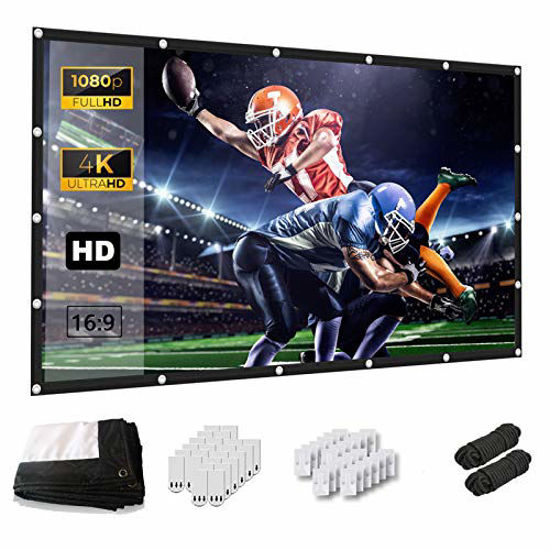 120 Inch Projection Screen Foldable Wrinkle-Free Movies Screen for Home Theater Outdoor Indoor,Double Sided Projection HD 16:9 120 Inch 