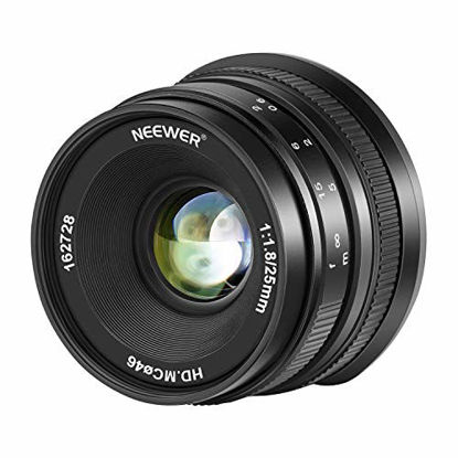 Picture of Neewer 25mm f/1.8 Large Aperture Wide Angle Lens Manual Focus APS-C Prime Fixed Lens Compatible with Canon EF-M EOS-M Mount Mirrorless Cameras EOS M M2 M3 M5 M6 M10 M50 M100 etc