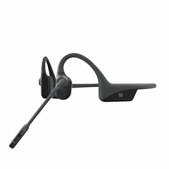 AfterShokz OpenComm Wireless Stereo Bone Conduction Bluetooth Headset with Noise-Canceling Boom Microphone for Office Home Business Trucker Drivers Commercial Use