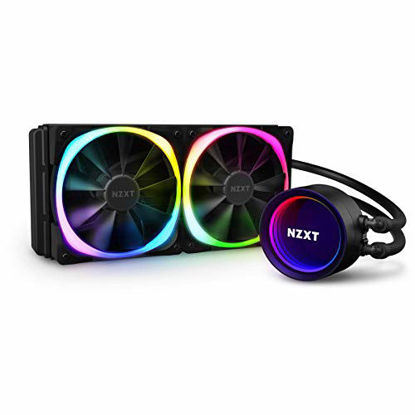 Picture of NZXT Kraken X53 RGB 240mm - RL-KRX53-R1 - AIO RGB CPU Liquid Cooler - Rotating Infinity Mirror Design - Improved Pump - Powered By CAM V4 - RGB Connector - Aer RGB V2 120mm Radiator Fans (2 Included)