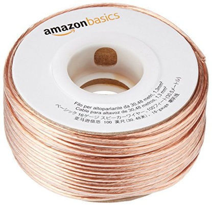 Picture of Amazon Basics 100ft 16-Gauge Audio Stereo Speaker Wire Cable, 100 Feet