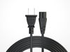 Picture of Pwr TV Power Cord 12Ft Cable for Samsung LG TCL Sony: 2 Prong AC Wall Plug 2-Slot LED LCD Insignia Sharp Toshiba JVC Hisense Electronics UN65KS8000FXZA UN40J5200AFXZA 43UH6100 Black