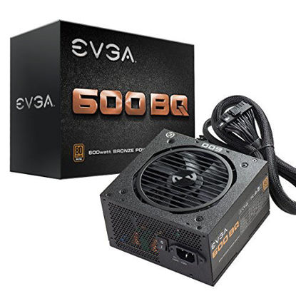 Picture of EVGA 110-BQ-0600-K1 600 BQ, 80+ Bronze 600W, Semi Modular, FDB Fan, 3 Year Warranty, Power Supply