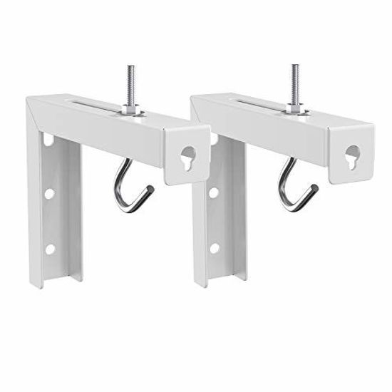 Picture of Universal Projector Screen L-Bracket Wall Hanging Mount 6 inch Adjustable Extension with Hook Manual, Spectrum and Perfect Screen Placement up to 66 lbs, 30 kg (PSM001), White