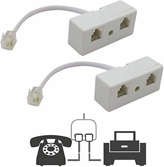 GetUSCart Two Way Telephone Splitters, Uvital Male to 2 Female
