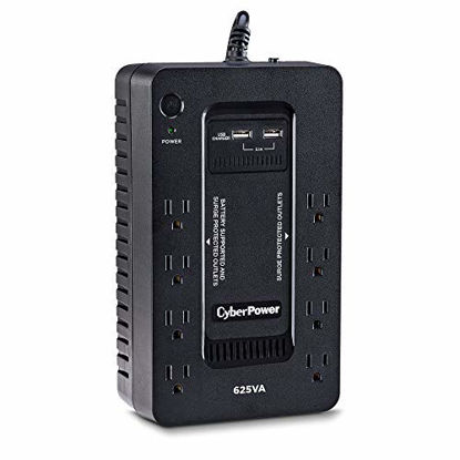 Picture of CyberPower ST625U Standby UPS System, 625VA/360W, 8 Outlets, 2 USB Charging Ports, Compact