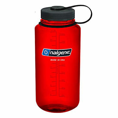 Picture of Nalgene Tritan Wide Mouth BPA-Free Water Bottle, Lollipop Red, 32 oz