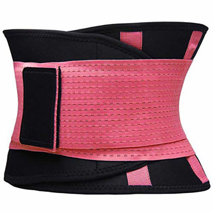 Picture of VENUZOR Waist Trainer Belt for Women - Waist Cincher Trimmer - Slimming Body Shaper Belt - Sport Girdle Belt (UP Graded)(Pink,Large)