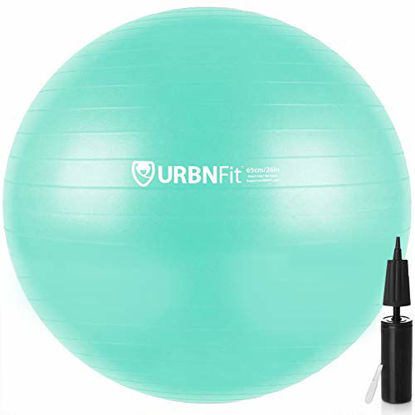 Picture of URBNFit Exercise Ball (Multiple Sizes) for Fitness, Stability, Balance & Yoga Ball - Workout Guide & Quick Pump Included - Anti Burst Professional Quality Design