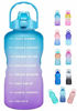 Picture of Venture Pal Large Half Gallon/64oz Motivational Water Bottle with Time Marker & Straw,Leakproof Tritan BPA Free Water Jug,Ensure You Drink Enough Water Daily for Fitness,Gym,Sports-Ombre Green Purple