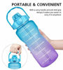 Picture of Venture Pal Large Half Gallon/64oz Motivational Water Bottle with Time Marker & Straw,Leakproof Tritan BPA Free Water Jug,Ensure You Drink Enough Water Daily for Fitness,Gym,Sports-Ombre Green Purple